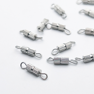 Винтовой замок, цвет серебро, размер 14*3 мм, цена за 1 шт