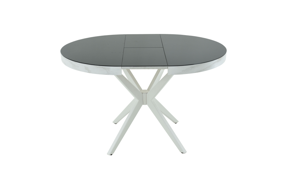 Стол Аврора Оскар D950 Glass, Белый, Стекло Чёрное