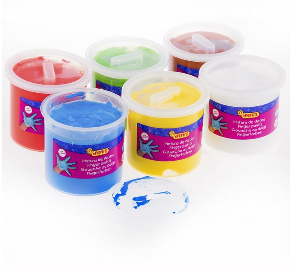Краски пальчиковые JOVI (Испания), 6 цветов по 125 мл, на водной основе, в баночках, 560/S