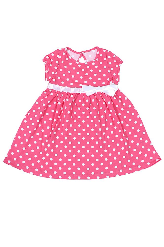 Basia Л364 Платье для девочки в горох  розовое