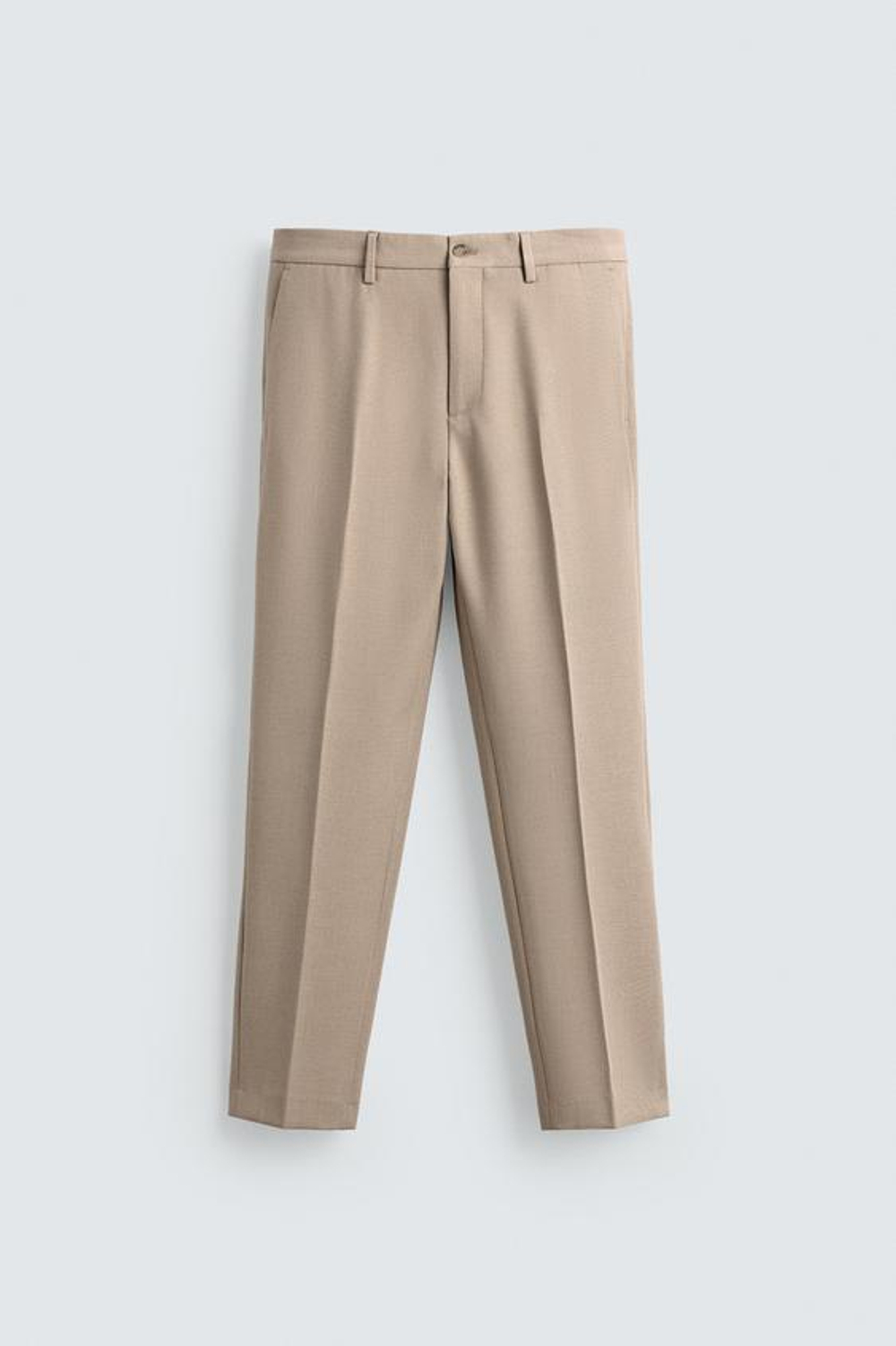 ZARA КОСТЮМНЫЕ БРЮКИ SLIM FIT, ПЕСОЧНЫЙ МЕЛАНЖ