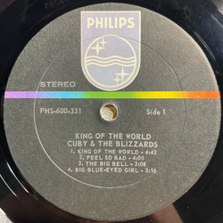 Винтажная виниловая пластинка LP Cuby and The Blizzards King Of The World (США 1970)