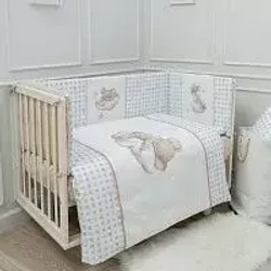 Комплект 6 предметов «Мышки на облачке» в прямоугольную детскую кроватку