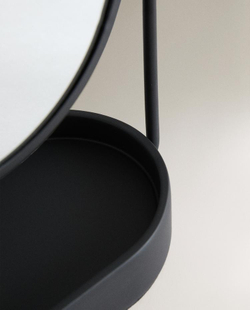 ZARA HOME КОСМЕТИЧЕСКОЕ ЗЕРКАЛО В РАМЕ ИЗ СМОЛЫ, ЧЕРНЫЙ