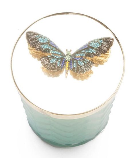 Большая нефритовая свеча "ёлочка" с бабочкой и платком, Cote Noire