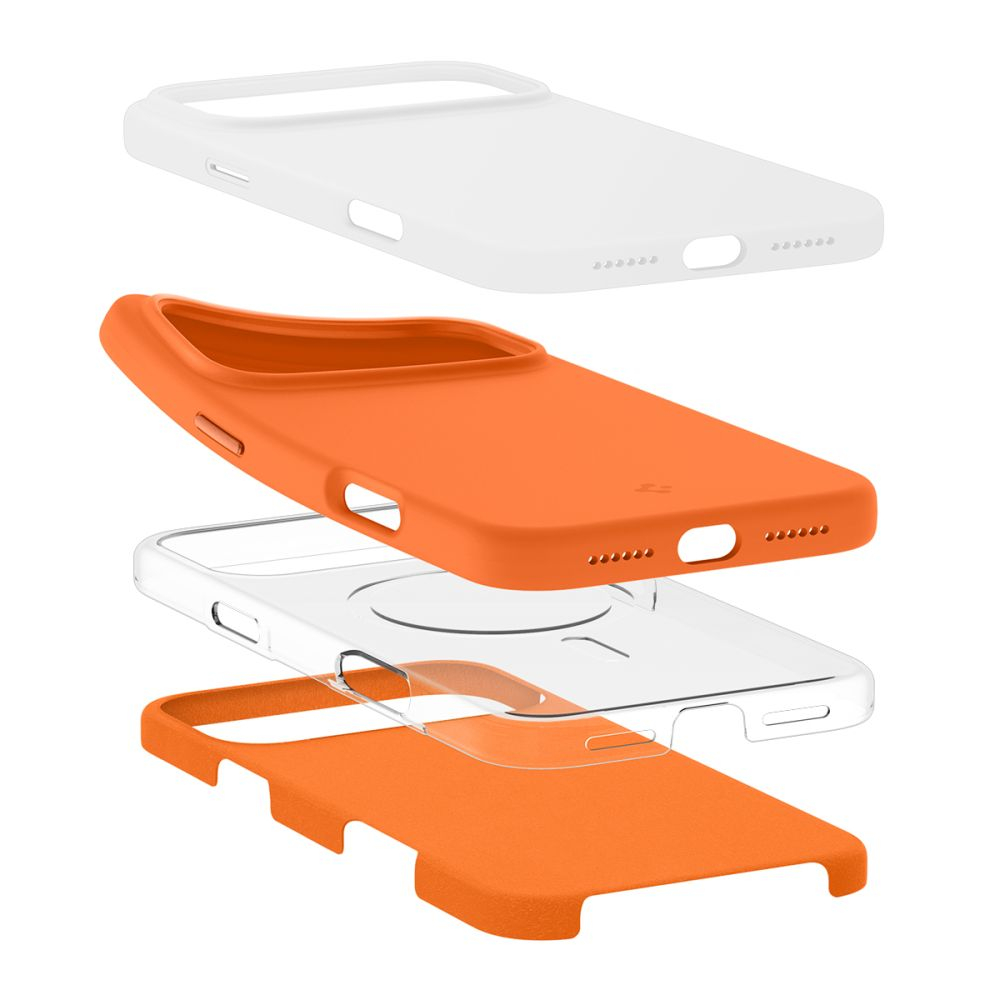 Чехол Spigen Silicone Fit Mag Magsafe для iPhone 17 Pro Max Cosmic Orange
