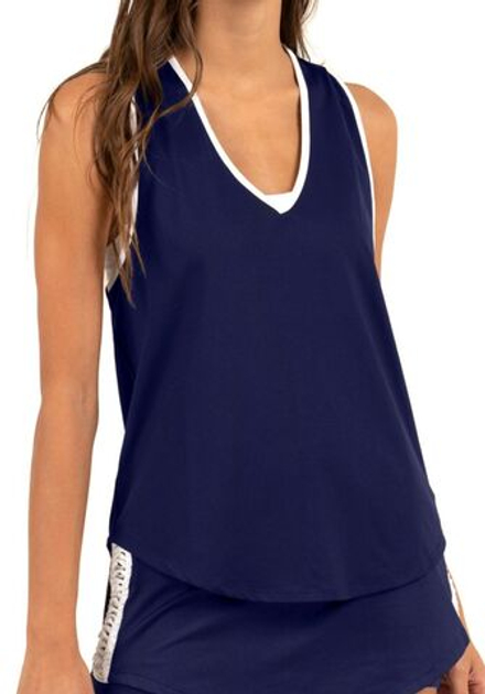 Топ теннисный Lucky in Love Macram_ Core Singlet Women - white/midnight