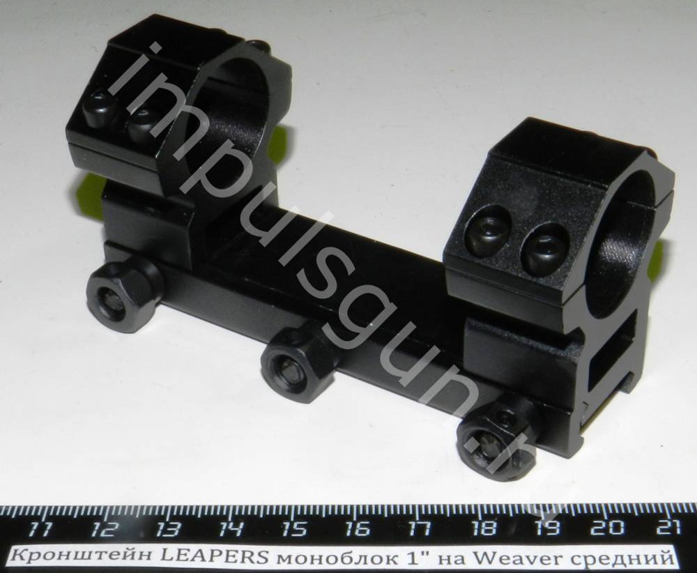 Кронштейн с кольцами D=25,4мм, BH=18мм, моноблок 1 на Weaver (арт: RGWM2PA-25M4), Leapers