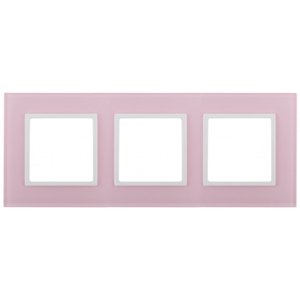 14-5103-30 ЭРА Рамка на 3 поста, стекло, Эра Elegance, розовый+бел | Эра Elegance