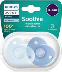 Əmzik \ Curved Soothie, 0-6m, 2-pack, boy