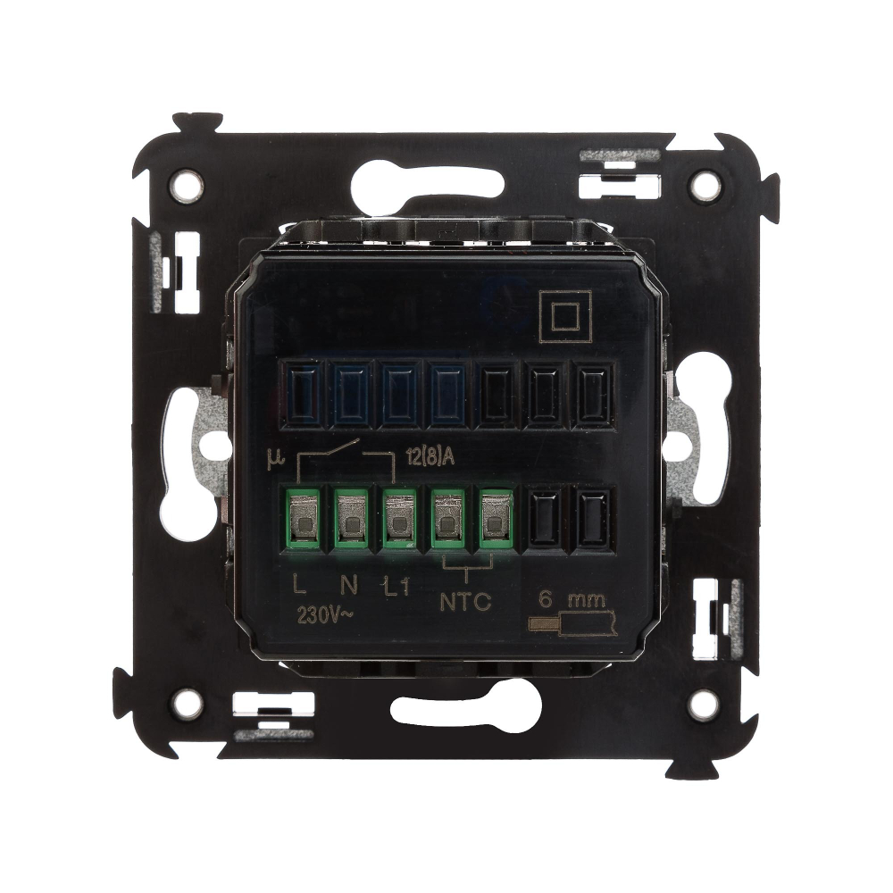 Термостат для теплых полов в стену, "Avanti", "Черный квадрат"