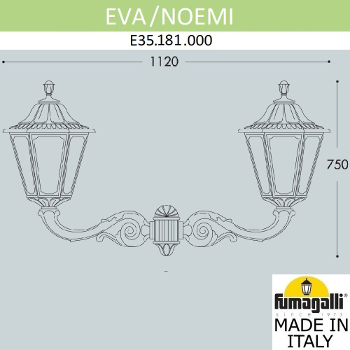 Уличный настенный светильник Fumagalli NOEMI E35.181.000.WYH27