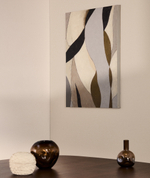 Абстрактный холст Marvilo серо-горчичного цвета 60 x 90 см