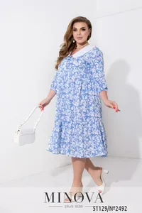 Платье 2492-голубой Minova