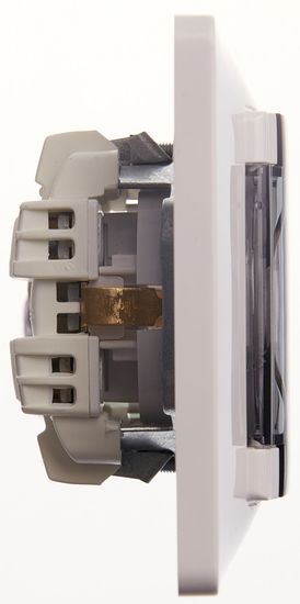 Розетка 1-м СП Glossa 16А IP44 с заземл. защ. шторки с крышкой в сборе бел. SE GSL000148