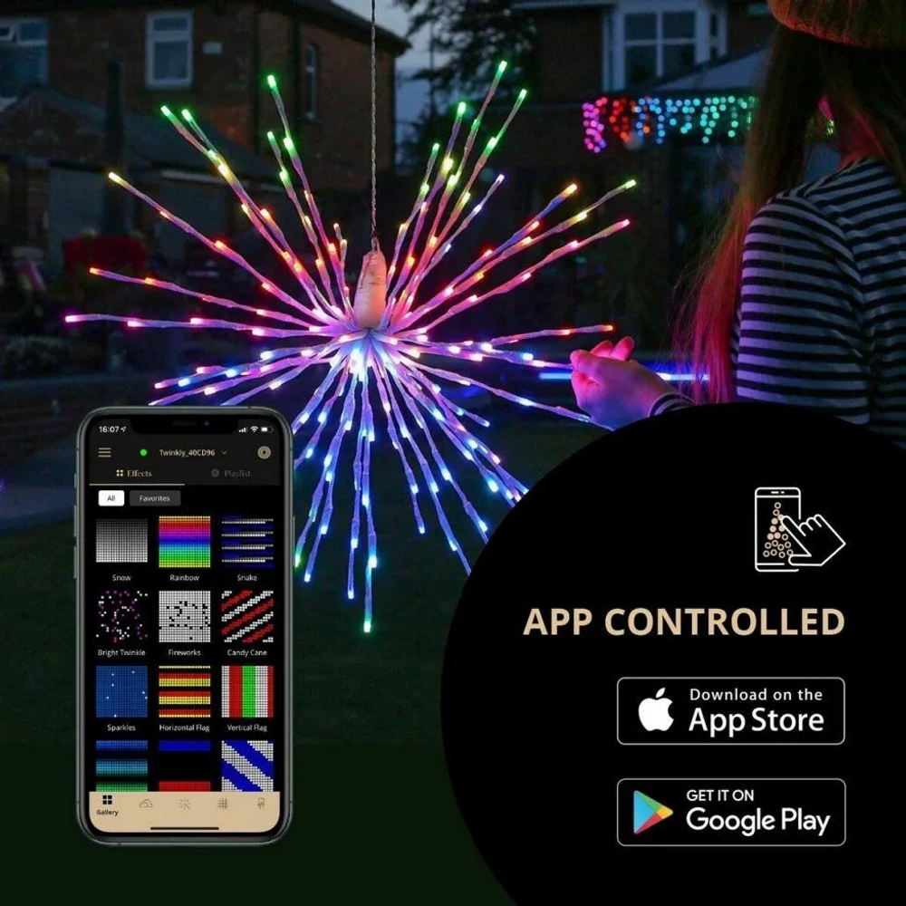 Smart LED бенгальский огонь Twinkly 200 светодиодов RGB