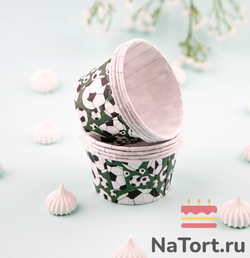 Формы бумажные с ламинацией «Маффин» 50х40 мм (Футбол) 100 шт