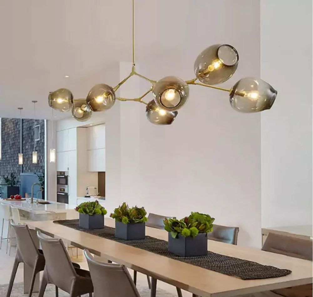 Люстра Bubble 8 gold/smoky