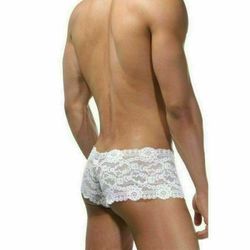 Мужские трусы хипсы белые кружевные La Blinque LB15227