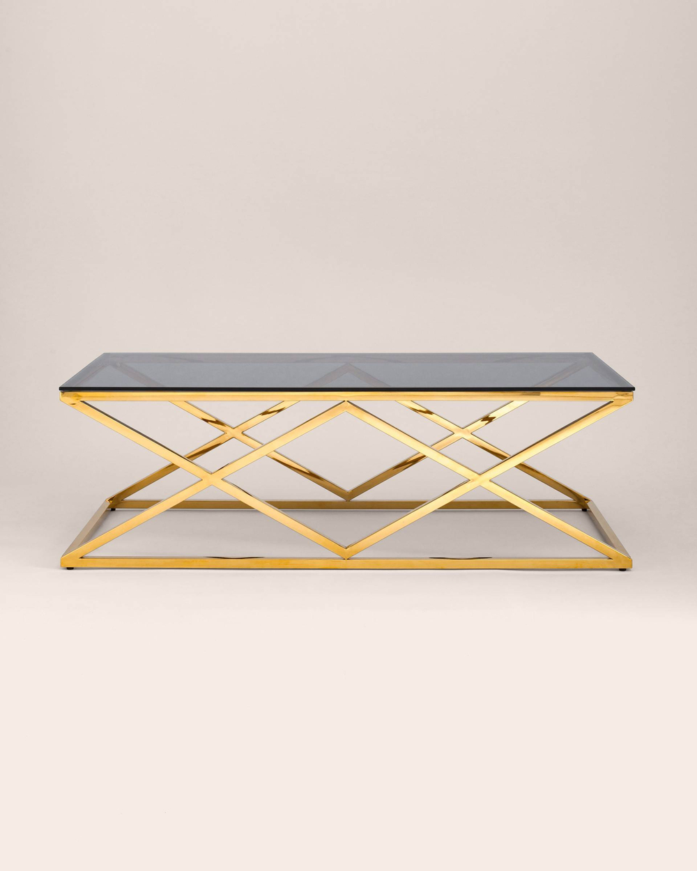 Журнальный стол 120*60 ИНСИГНИЯ золото стекло smoke