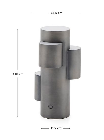 Переносная настольная лампа Adrina из темно-серого металла