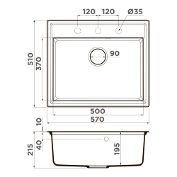 Кухонная мойка Omoikiri Daisen-57-PA