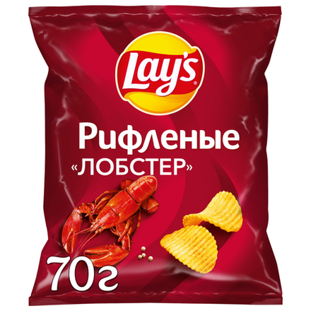 Чипсы картофельные LAY'S Рифленые лобстер 70 гр