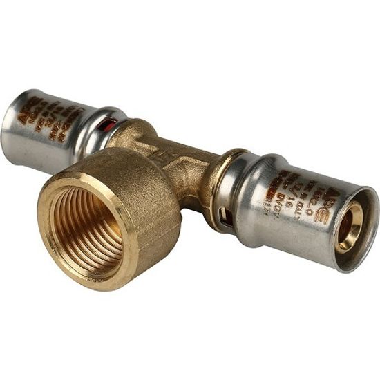 Тройник пресс Stout 16x1/2" ВР с внутренней резьбой (SFP-0007-001216)