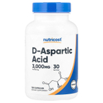 Nutricost, D-аспарагиновая кислота, 120 капсул (750 мг на капсулу)