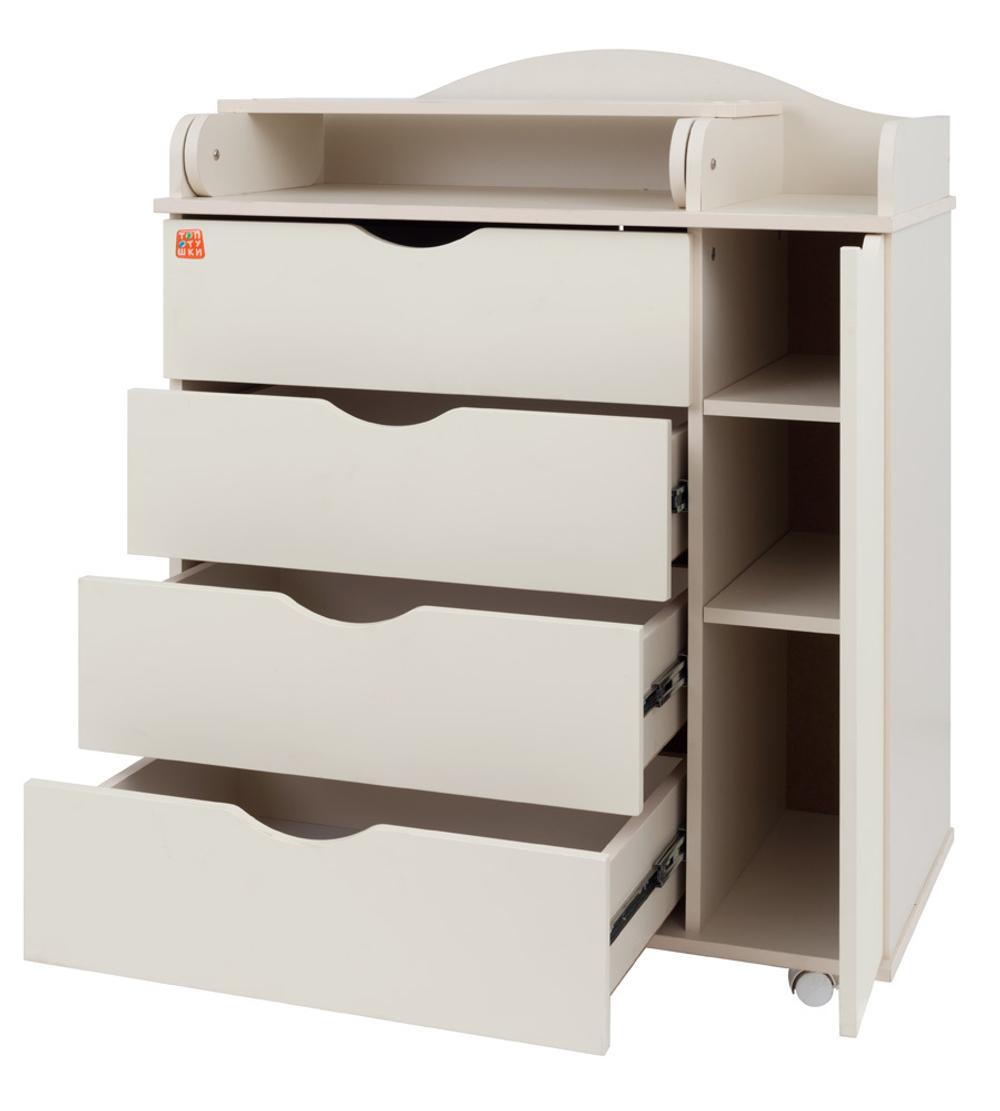 Комод "Смайл Плюс" 5 ящ. (арт.86) МДФ 832/5 (слоновая кость)