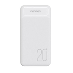 Внешний аккумулятор DENMEN DP10 20000mAh, 2.1A, MicroUSB/Type-C+2xUSB White