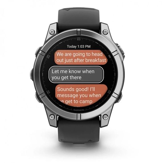 Умные часы Garmin Fenix E, 47 мм, AMOLED, stainless steel with a black silicone band