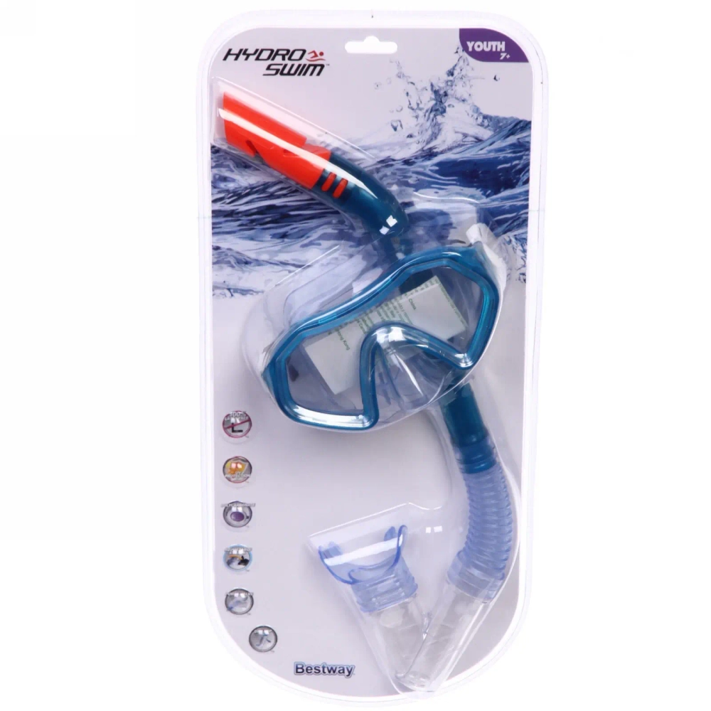 Набор для подводного плавания от 7 лет Crusader Snorkel: маска, трубка Bestway (24025)