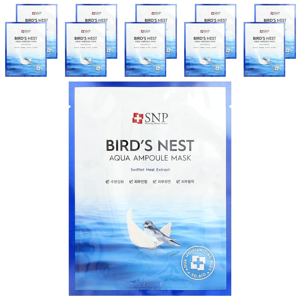 SNP, Animal's Nest, маска для лица с минеральной водой, 10 шт. по 25 мл (0,84 жидк. унции)