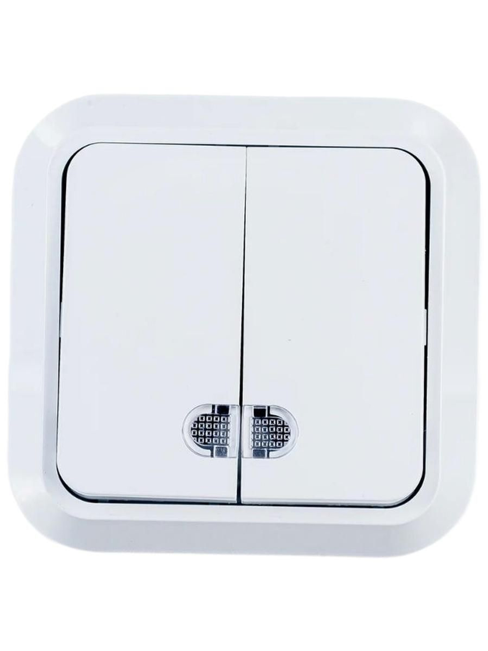 Выключатель 2-кл с подсветкой MAKEL 45123