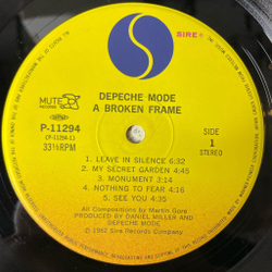 Винтажная виниловая пластинка LP Depeche Mode A Broken Frame (Japan 1982) (No Obi) Leave In Silence