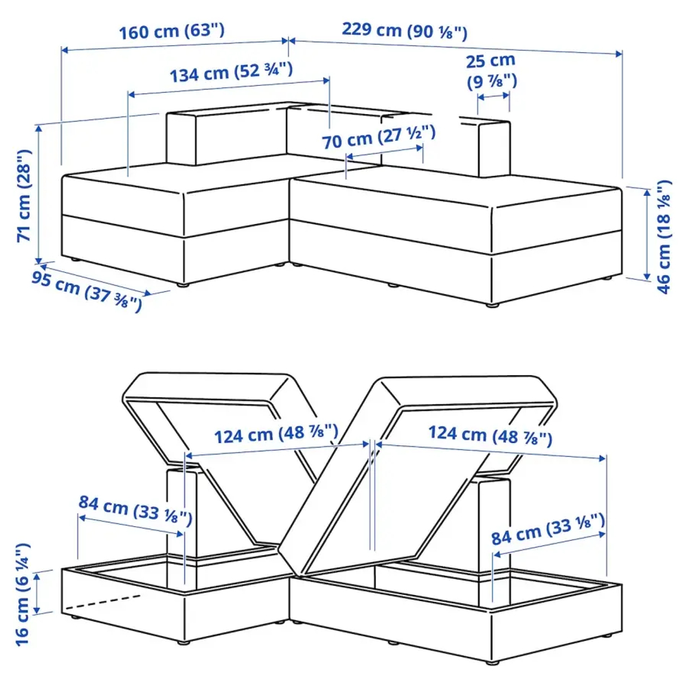Диван угловой - IKEA JÄTTEBO/JATTEBO, 71x160x229см, бежевый, ЙЕТТЕБО ИКЕА