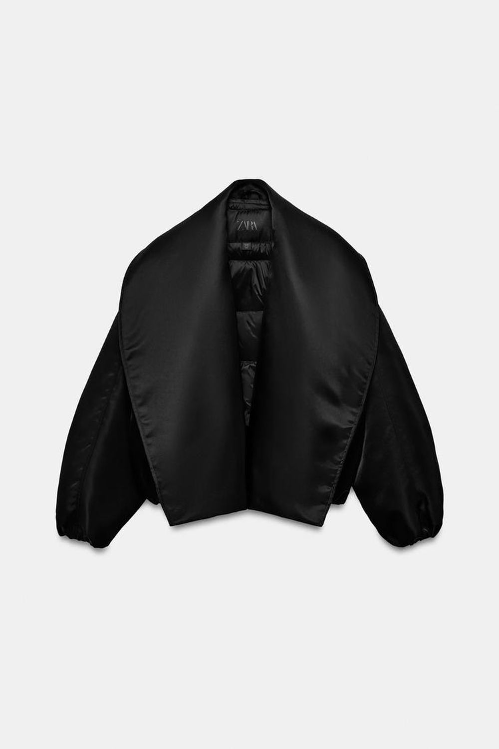 ZARA СТЕГАНАЯ КУРТКА-БОМБЕР — ZW COLLECTION, ЧЕРНЫЙ