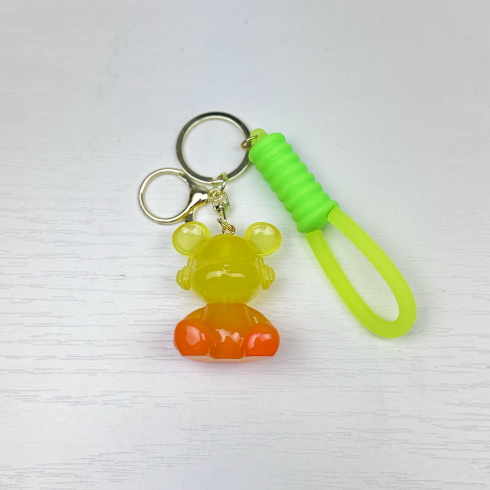 Брелок стекло Мишка градиент