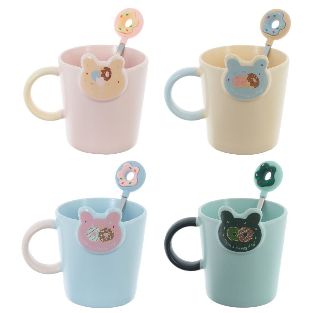 GAEM Кружка с ложкой, 350 мл, L12 W9,5 H11 см, 4в.