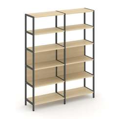 Shelf System Двухсекционный стеллаж пятиярусный SN.STM-521 Акация Лорка/Металл Антрацит 1590*400*198