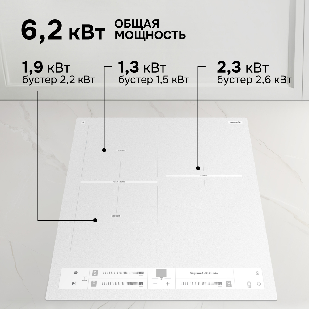 Стеклокерамическая варочная панель Zigmund & Shtain CI 24.4 W