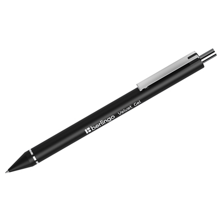 Ручка гелевая автоматическая Berlingo "Velvet gel" черная, 0,5мм, грип