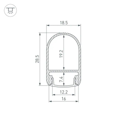 Профиль WARDROBE-1930-2000 ANOD (Arlight, Алюминий) 053565