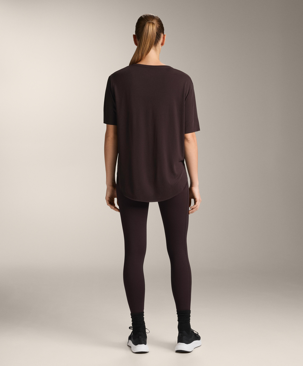 Oysho Футболка из модала с короткими рукавами, шоколадный