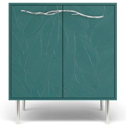 Комод Арт Колор leaves Стайл Сильвер с 2 полками Пастельный-синий