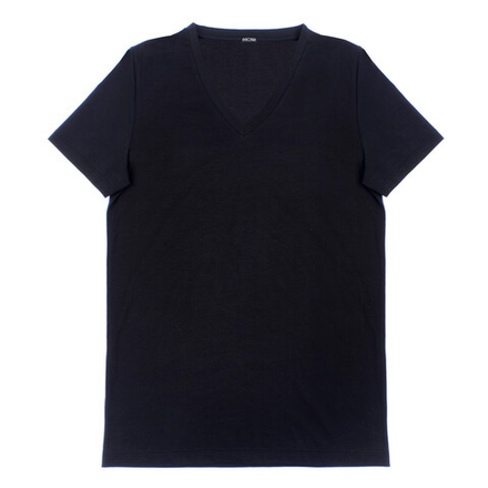 Мужская футболка черная HOM SUPREME COTTON Tee-Shirt V Neck 401331_400004