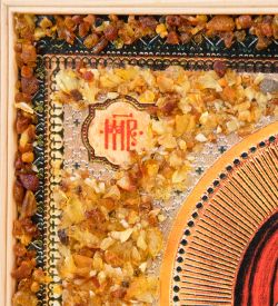 AMB-52/ 5 Икона Божией Матери «Смоленская» (с янтарной крошкой) дер.рамка 30х40