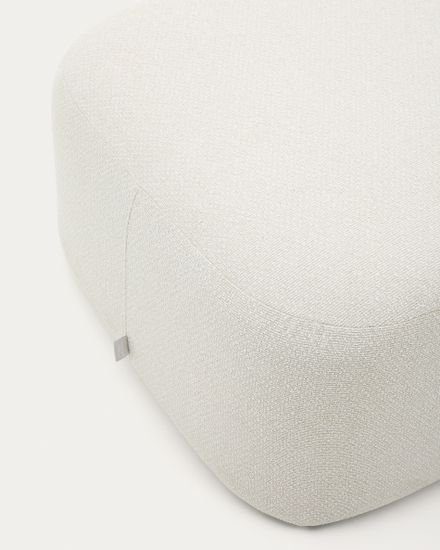 Пуф Martina из шенилла цвета экрю 123 x 85 см