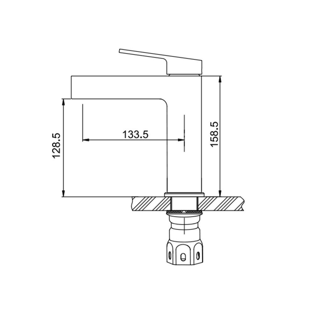 Смеситель для раковины 35к G1099-30 GAPPO нерж. сталь, литой, п/гайку, САТИН